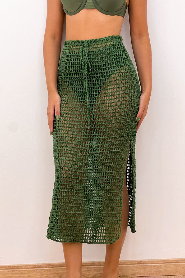 SAIA CROCHÊ - VERDE MILITAR