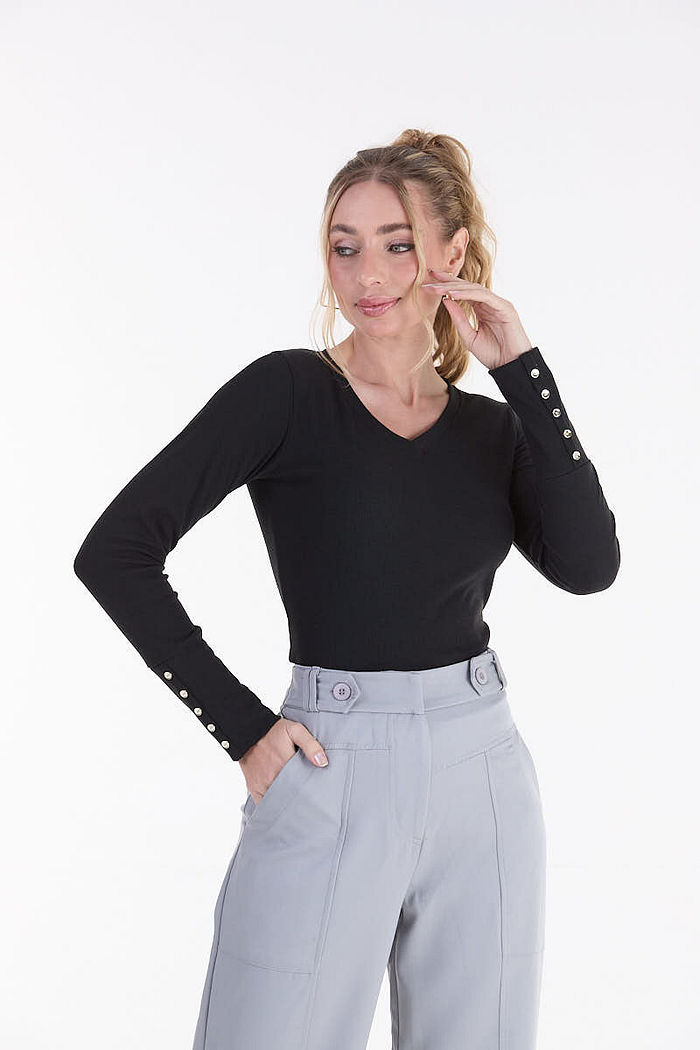 BLUSA FEM ML RIBANA 2X1 C/ BOTOES PUNHO