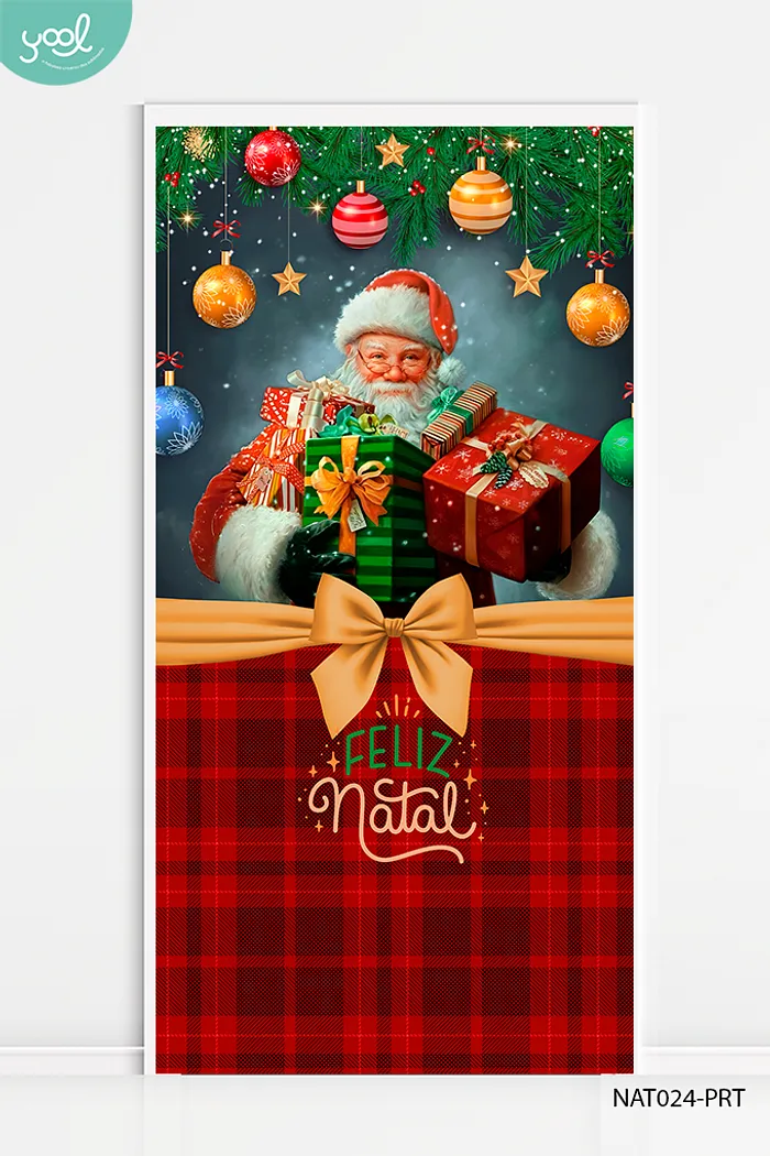 Capa de Porta Natal Papai Noel Presentes