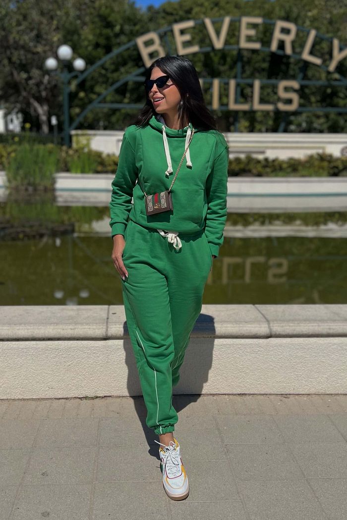 Conjunto Moletom Felpado Feminino Calça Jogger Blusa Capuz Holly Verde