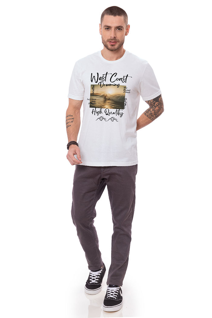 Camiseta Masculina West Coast Branca