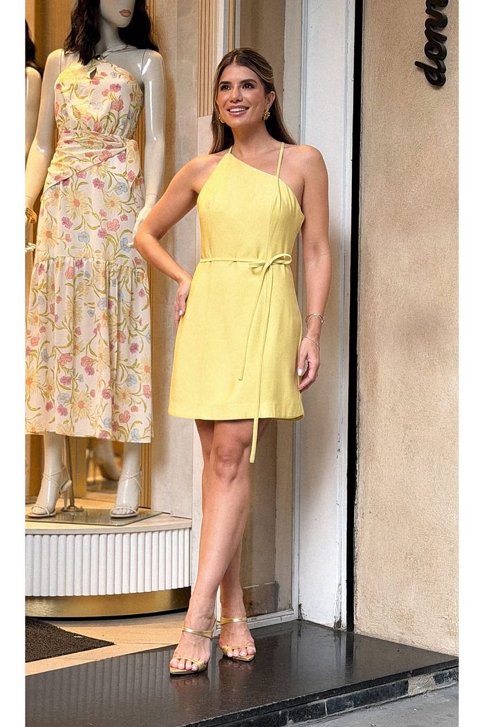 Vestido Mini Twill Assimétrico - Donna Ritz