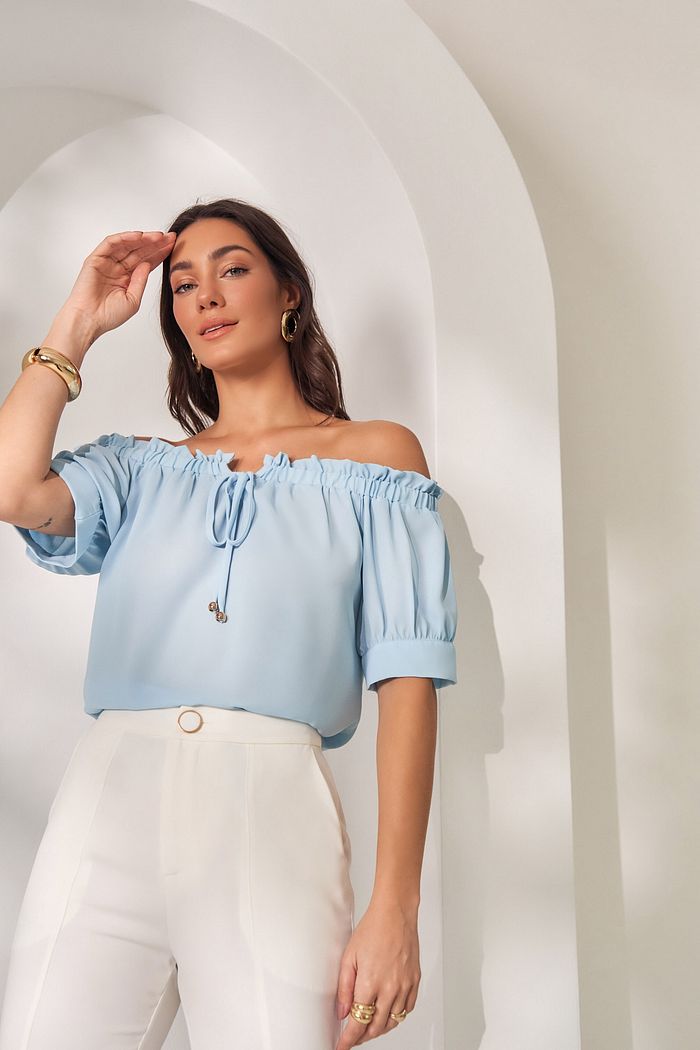 Blusa Ombro a Ombro com Elástico - Milalai