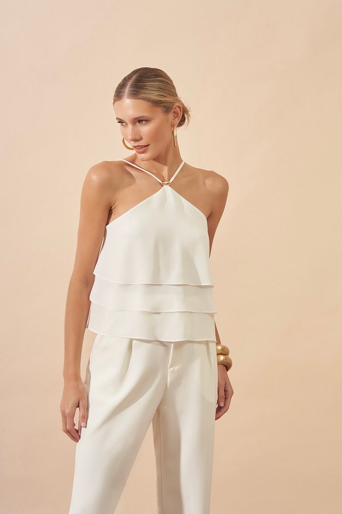 Regata Crepe Camadas Fívela - Milalai