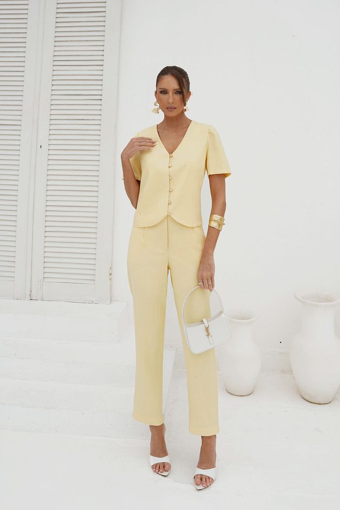 Calça Clochard Alfaiataria Mista Cinto - Doce Flor