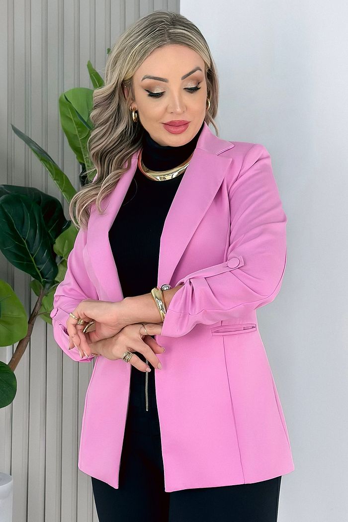 BLAZER ALFAIATARIA GISELI - ROSA BEBÊ