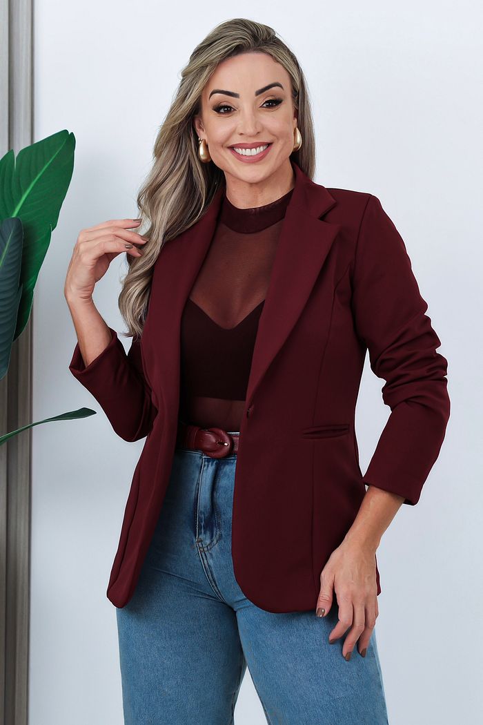 BLAZER ALONGADO ALFAIATARIA RAINARA - MARSALA