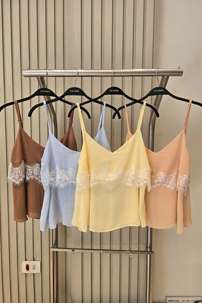 Alça com Dupla Camada Renda Chantilly 4 Cores