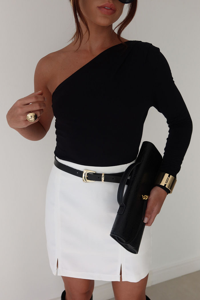 Blusa de 1 Ombro Manga Longa 3 Cores