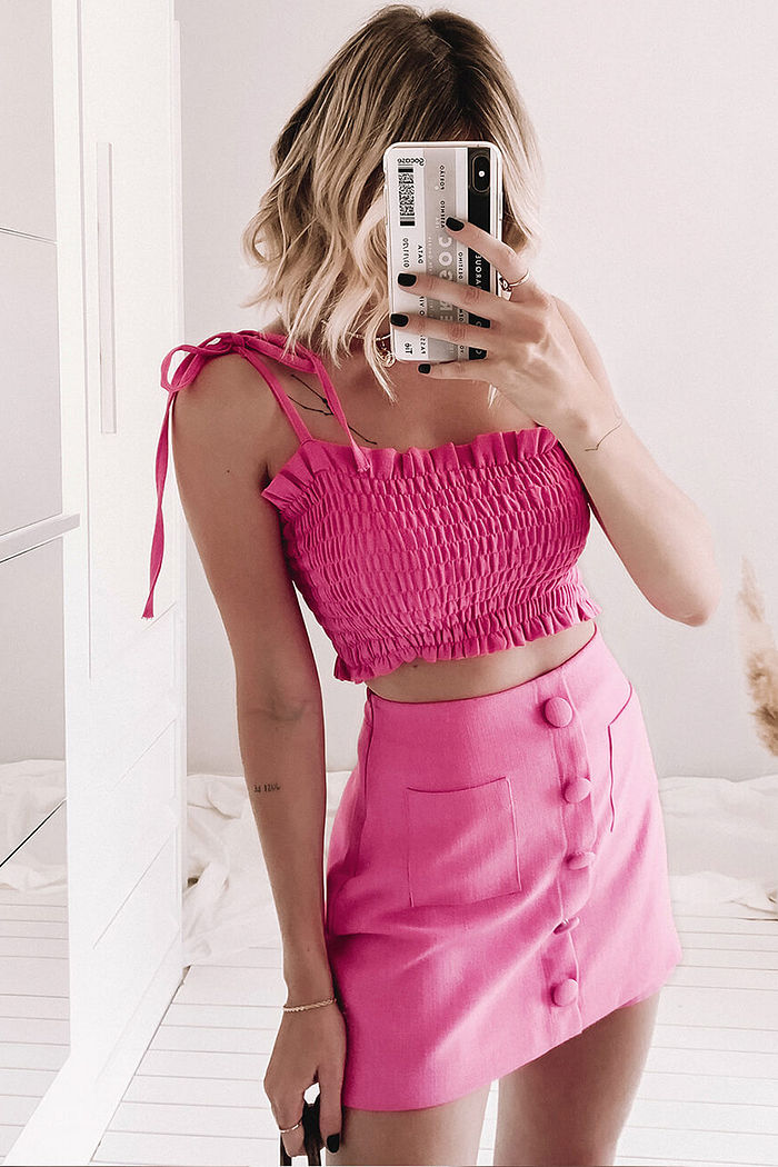 Top Faixa Lastex Pink