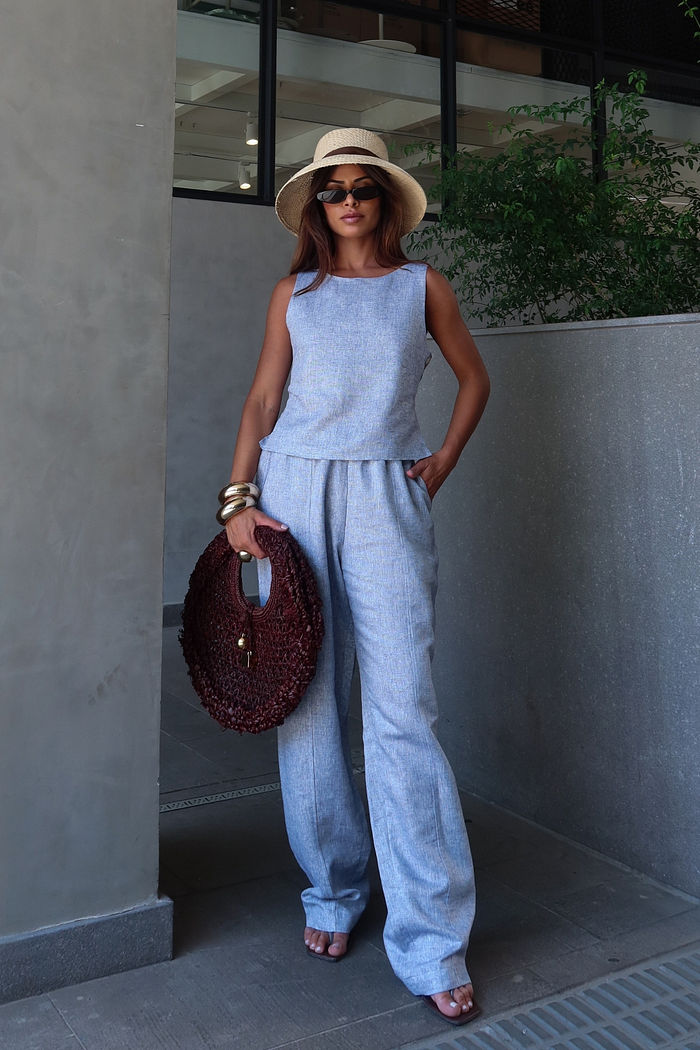 Calça Pantalona Linho Brilho 2 Cores