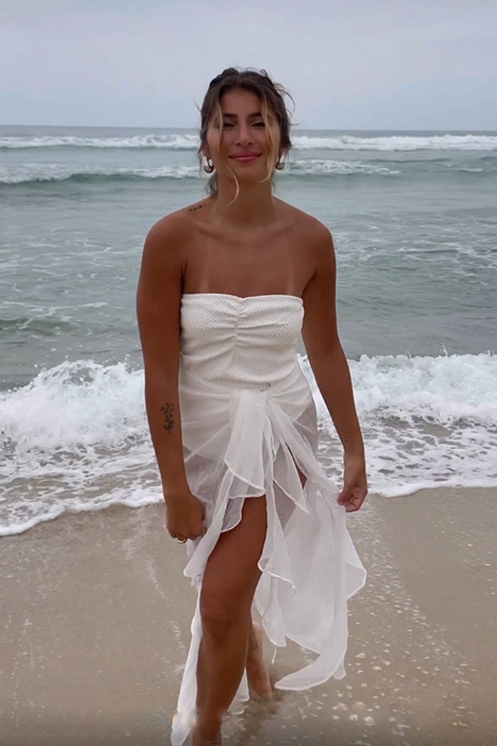 Pareô Saia Babados Off White