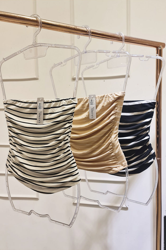 Blusa Franzida Tomara Que Caia Listrado