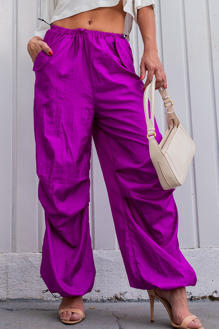 Calça Parachute Brilho Pink