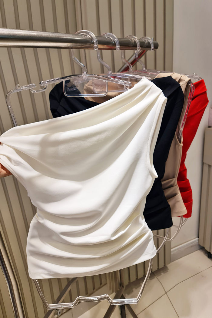 Blusa Ombro Caído com Pregas 4 Cores