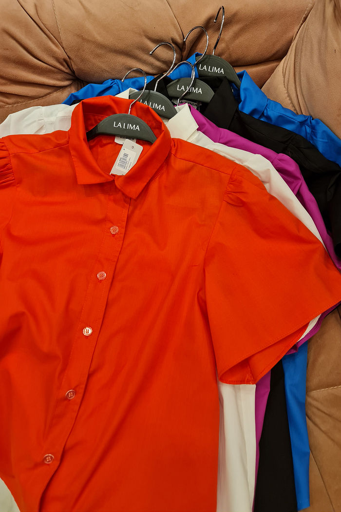 Camisa Manga Babado Tricoline Cores