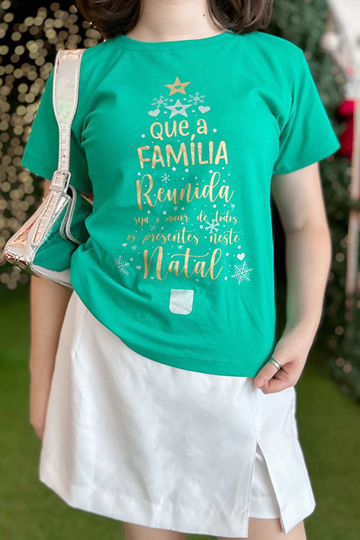 T-Shirt Que a família reunida - Verde bandeira