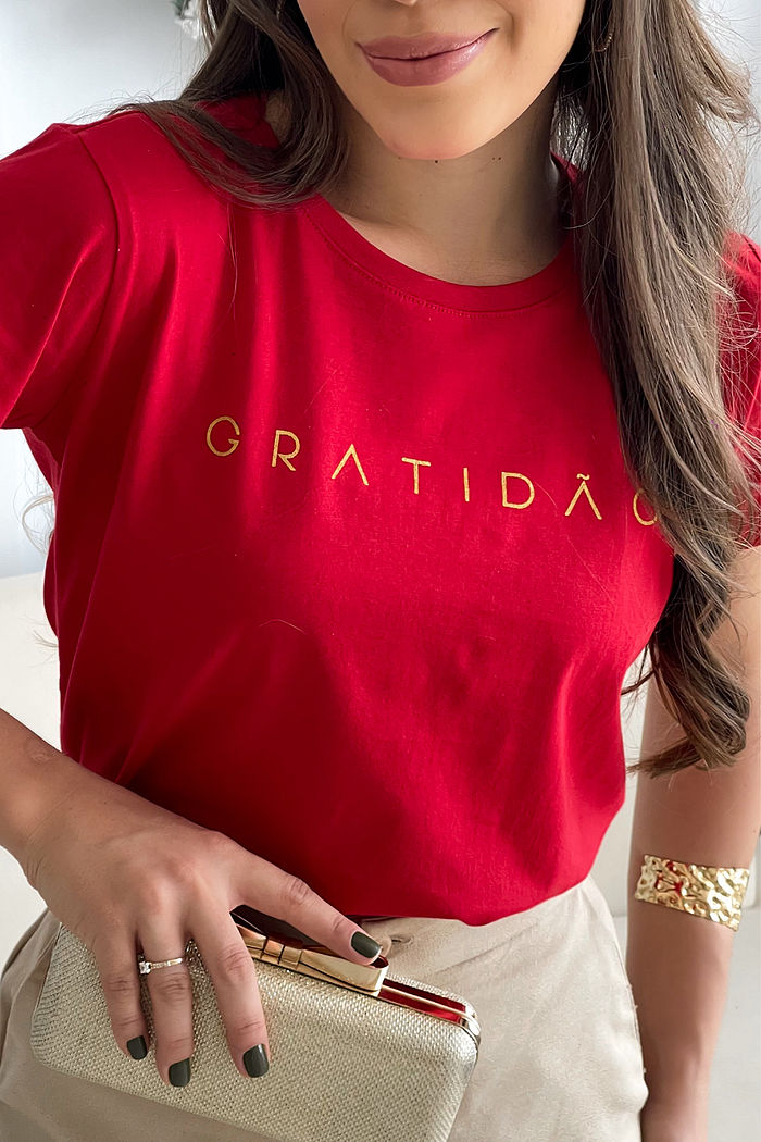 T-Shirt Gratidão - Rubi
