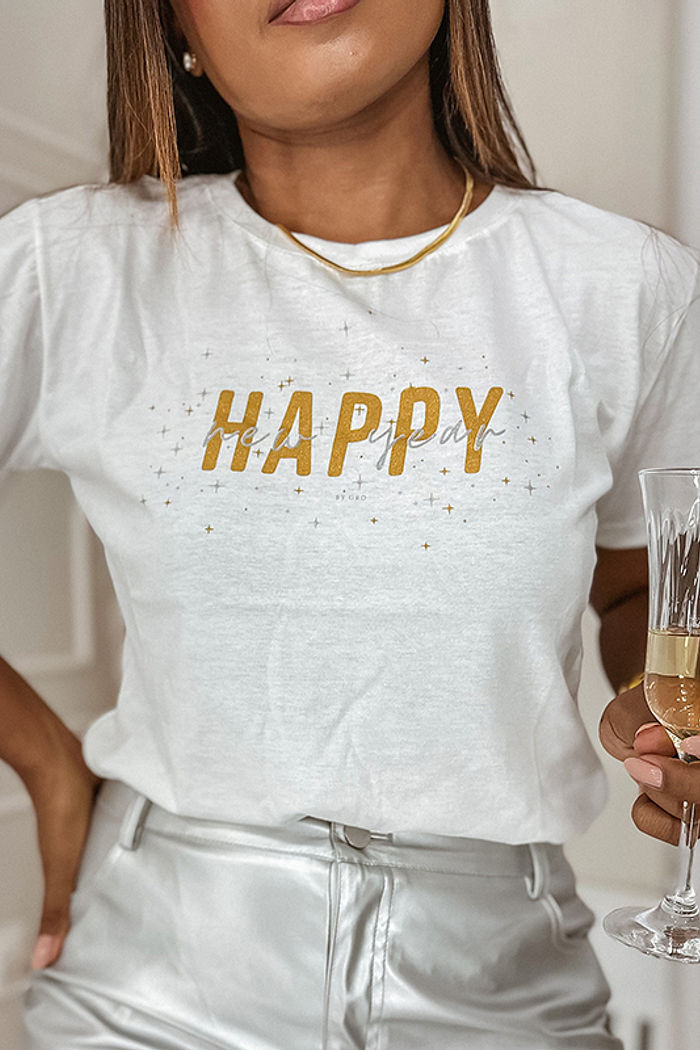 T-Shirt Estrelas Happy - Neve