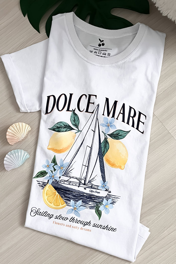 Tshirt Premium - Dolce Mare DTF - Branca
