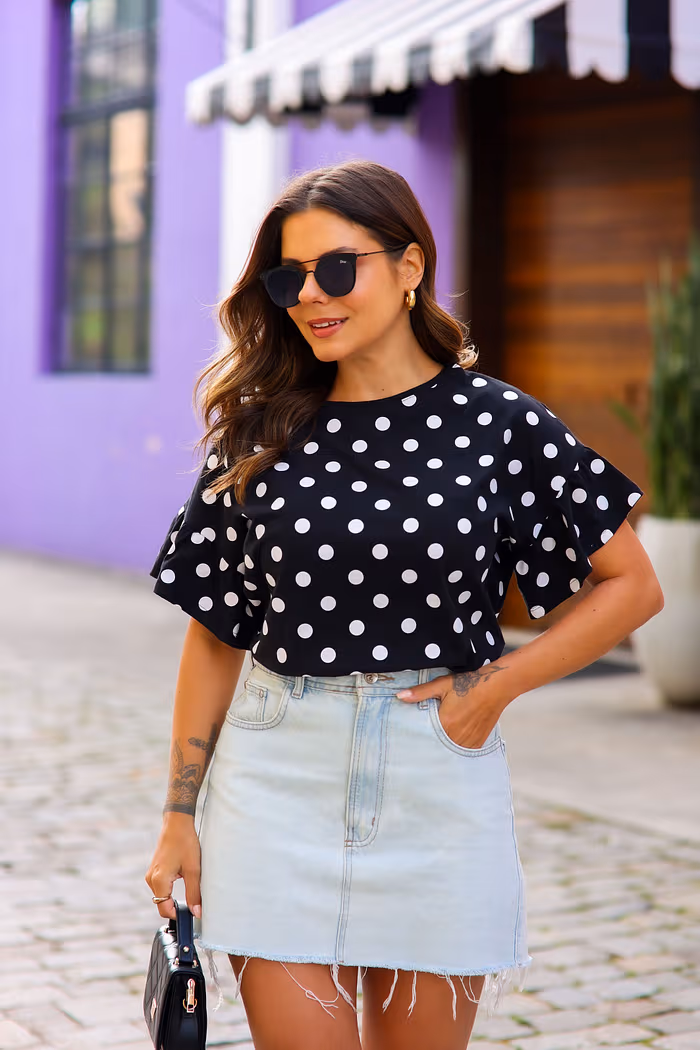 BLUSA MANGA CURTA POA TEE LINDA