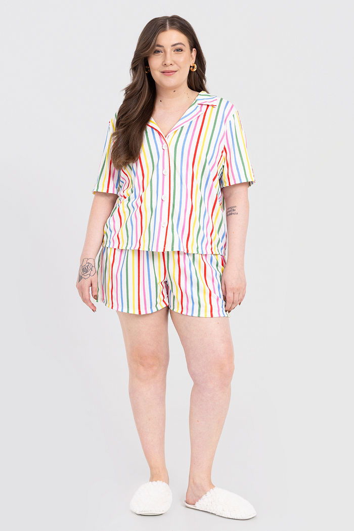 Conjunto Pijama Americano Lari Listrado