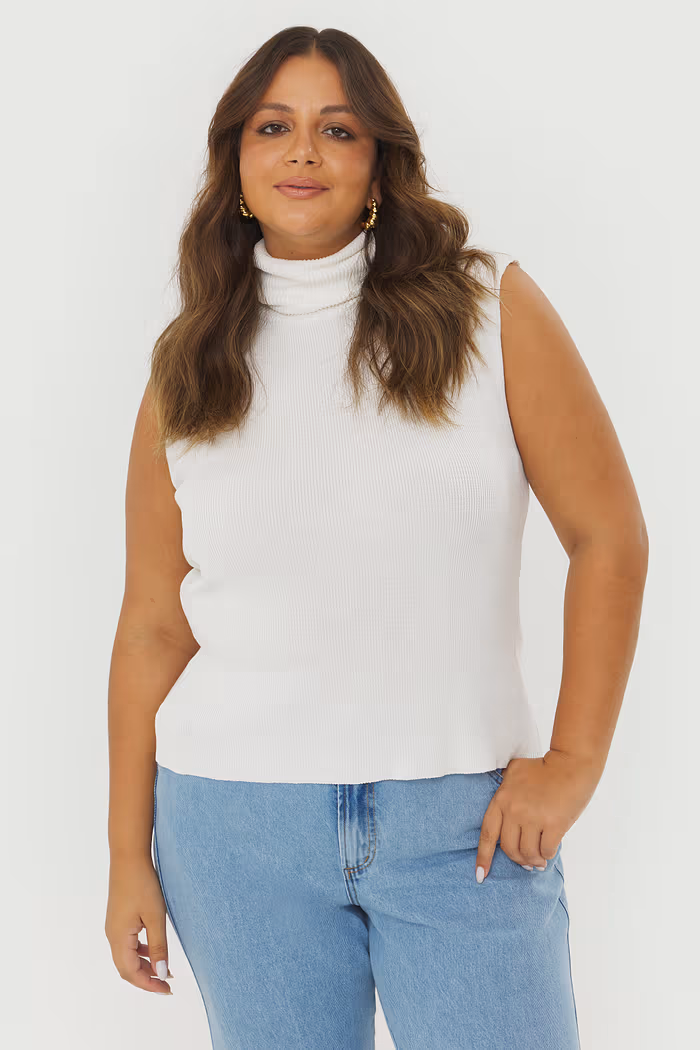 Regata Gola Alta Tricô Monalisa Off-white