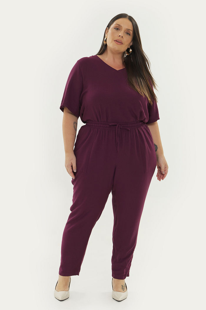 Calça Linho Toscana Vinho