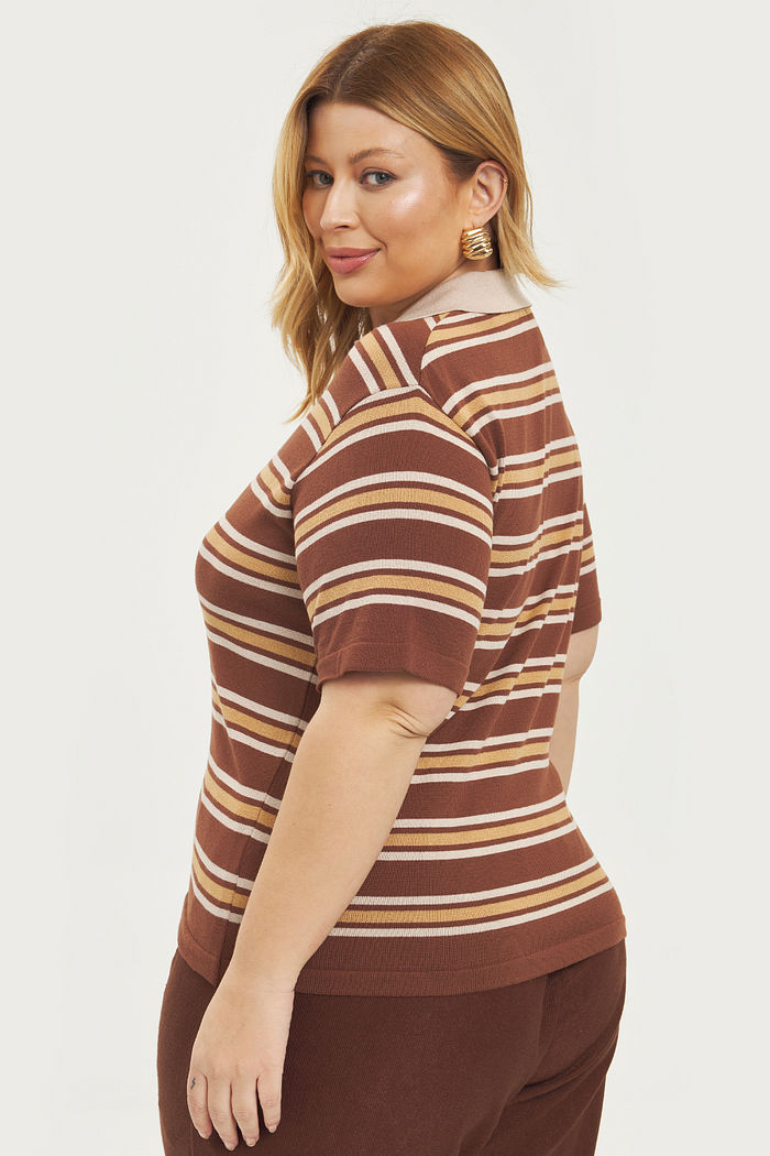 Camisa Polo Tricô Saara Listrado