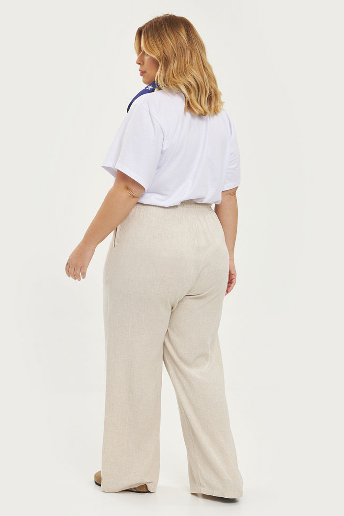 Calça Pantalona Linho Chloe Natural