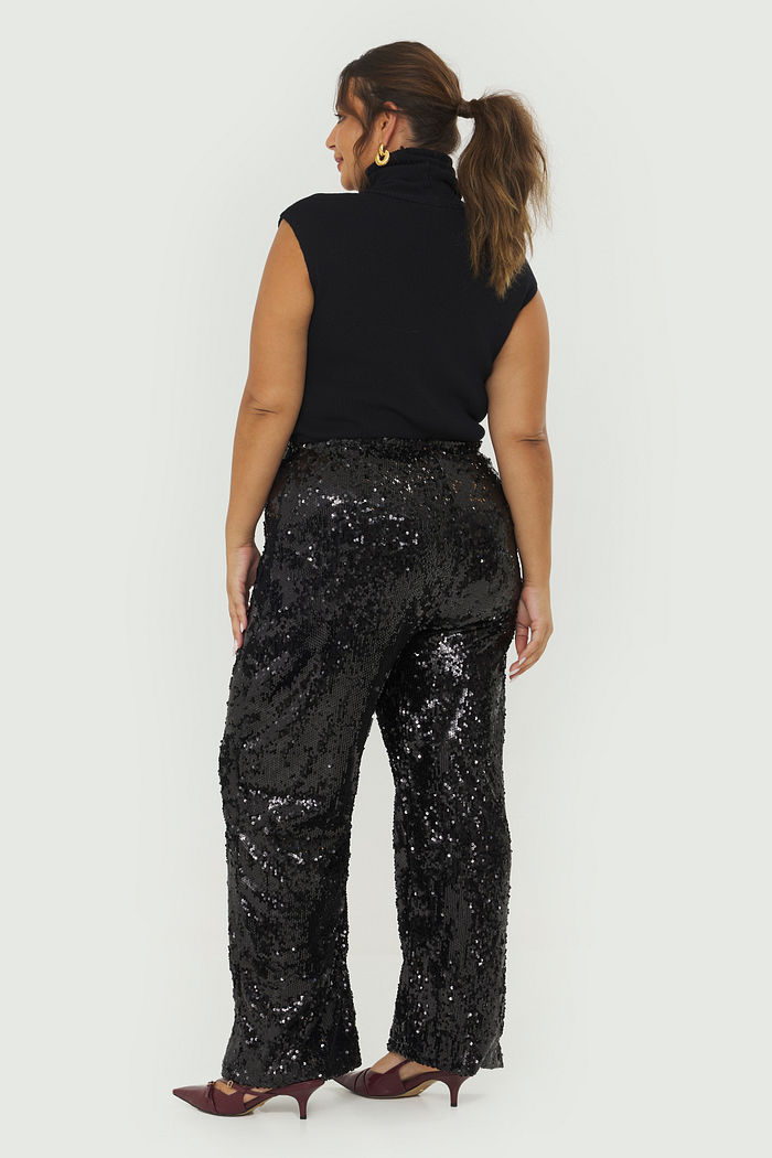 Calça Pantalona Paete Olga Preto