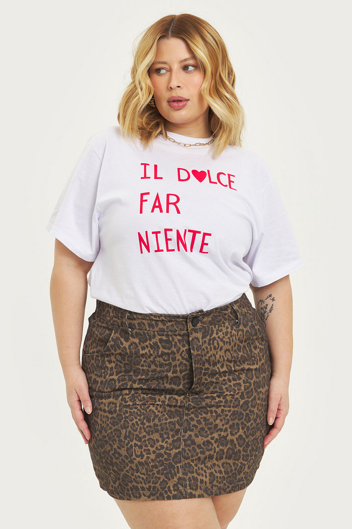 Saia Curta Sarja Panthera Animal Print