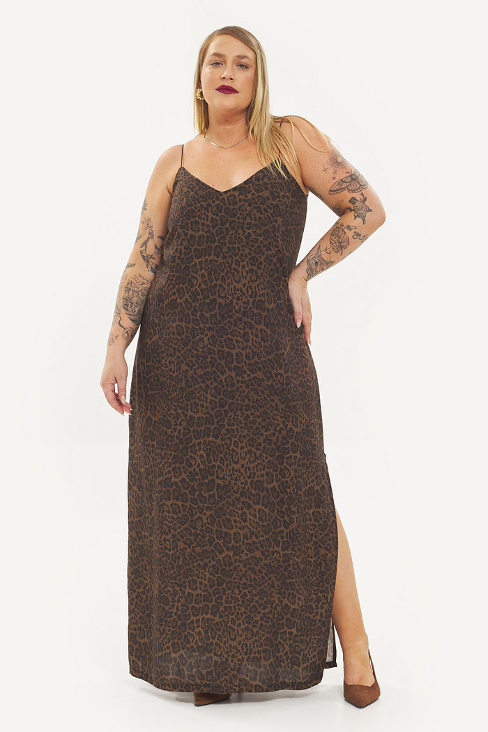 Vestido Slip Dress Panthera Animal Print