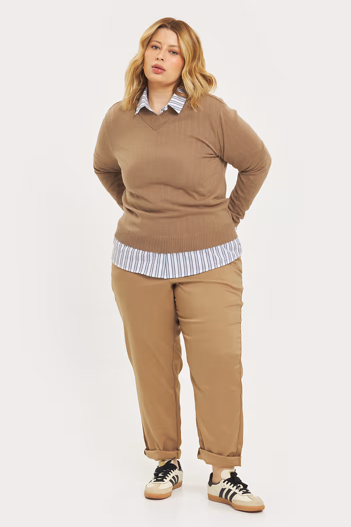 Blusa Manga Longa Tricô Alice Bege