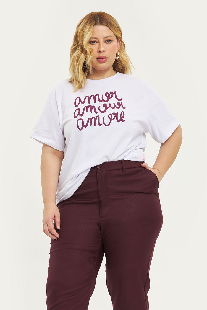 T-shirt De Algodão Amour Off-White