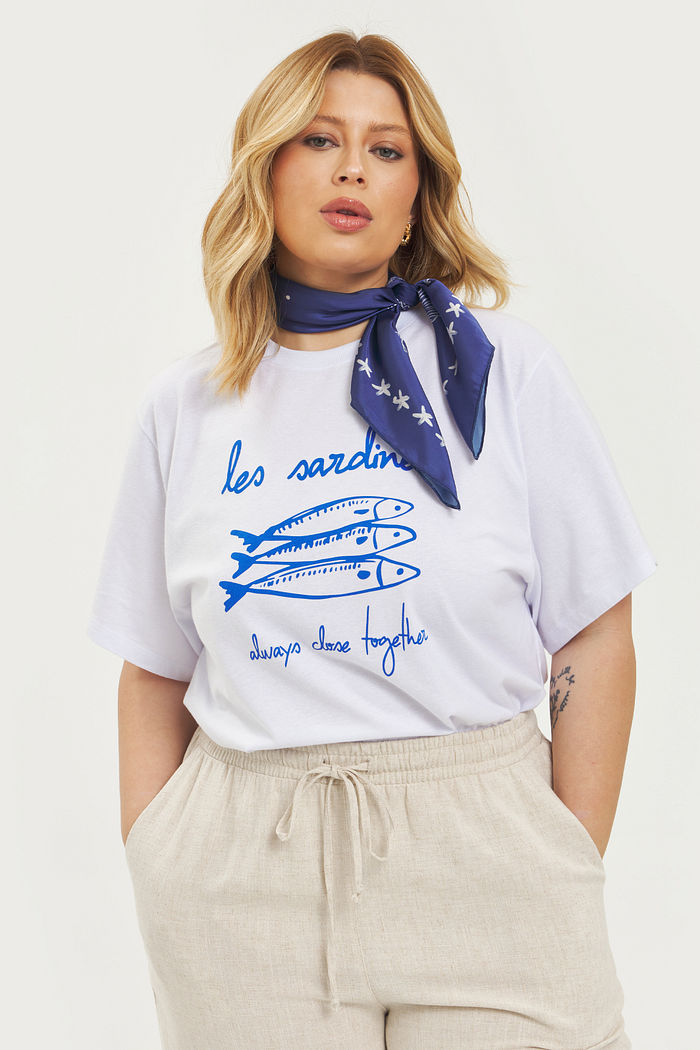 T- Shirt Oversized Le Sardines Branco