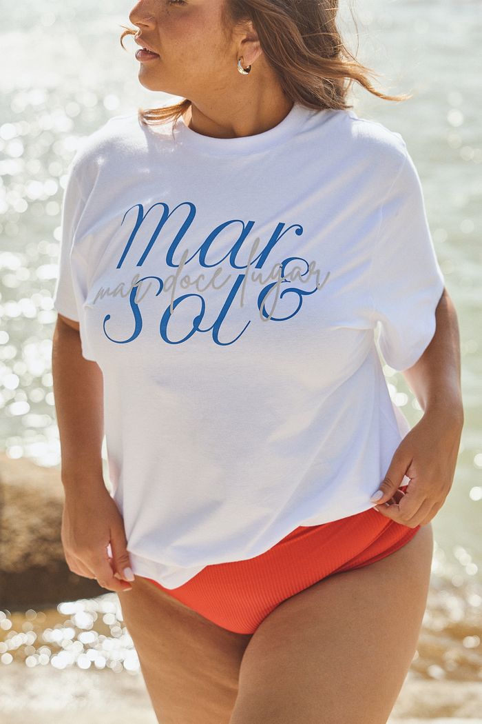 T-shirt de Algodão Mar e Sol