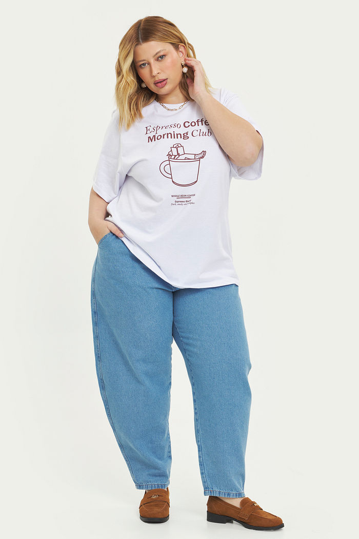 T-shirt De Algodão Espresso Coffe Branco