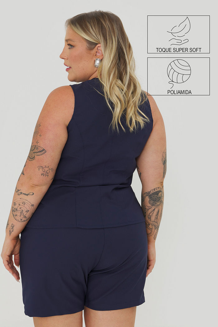 Colete Alongado Alfaiataria Fiorella Marinho