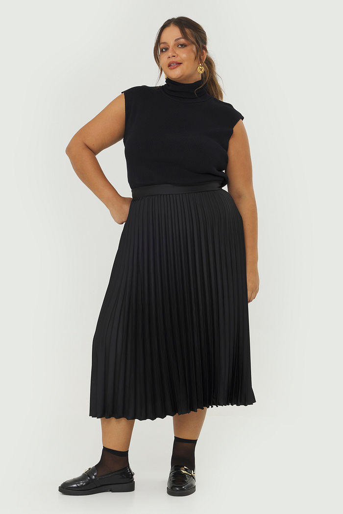 Saia Plissada Melissa Preto