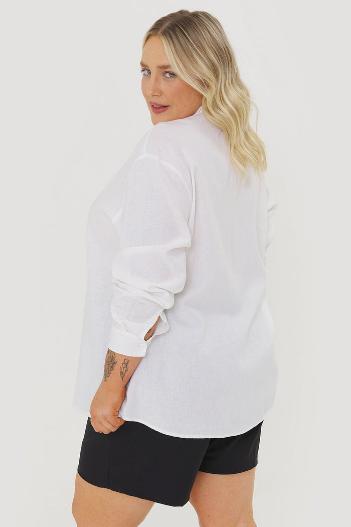 Camisa De Linho Melina Branco