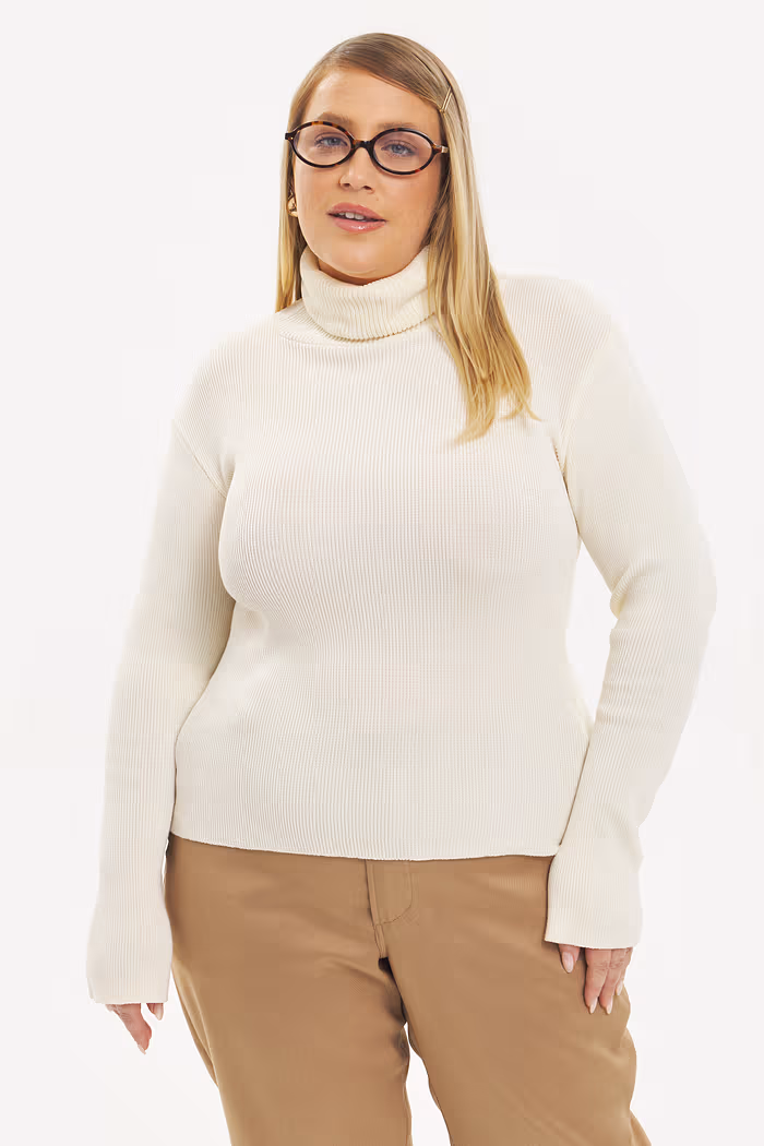 Blusa Gola Alta Monalisa Off-White