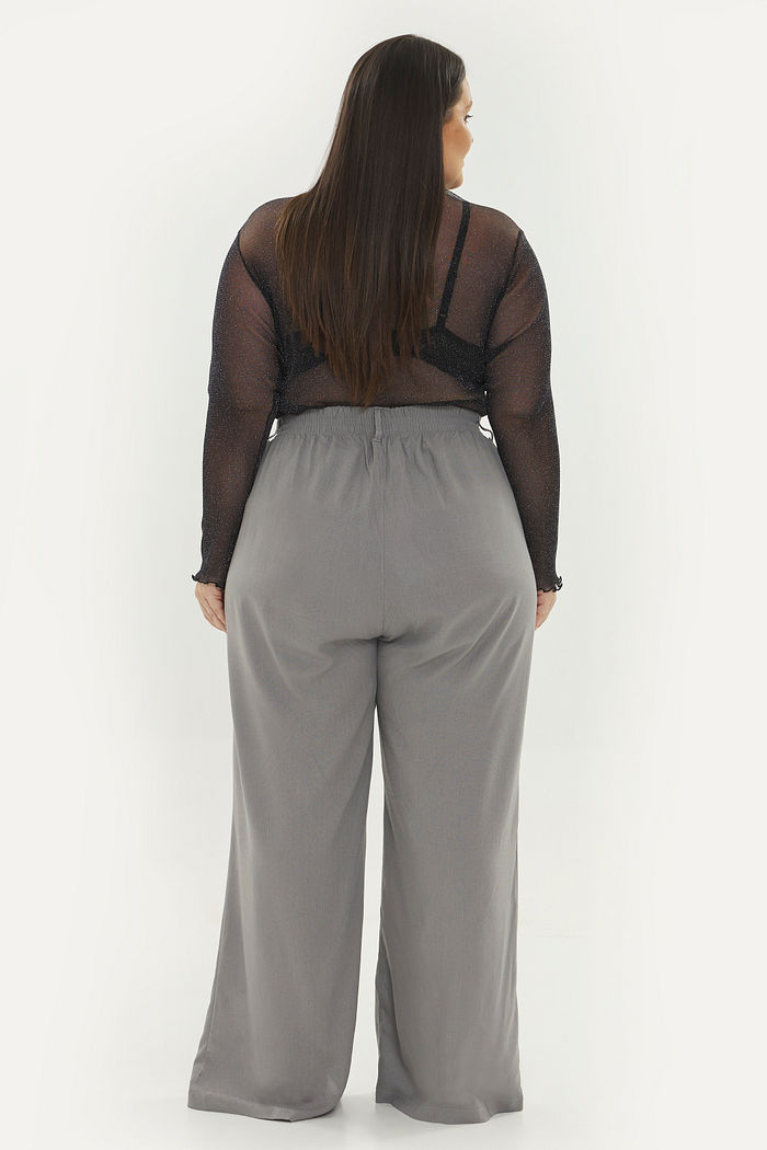 Calça  Alfaiataria Linho Donatella Cinza