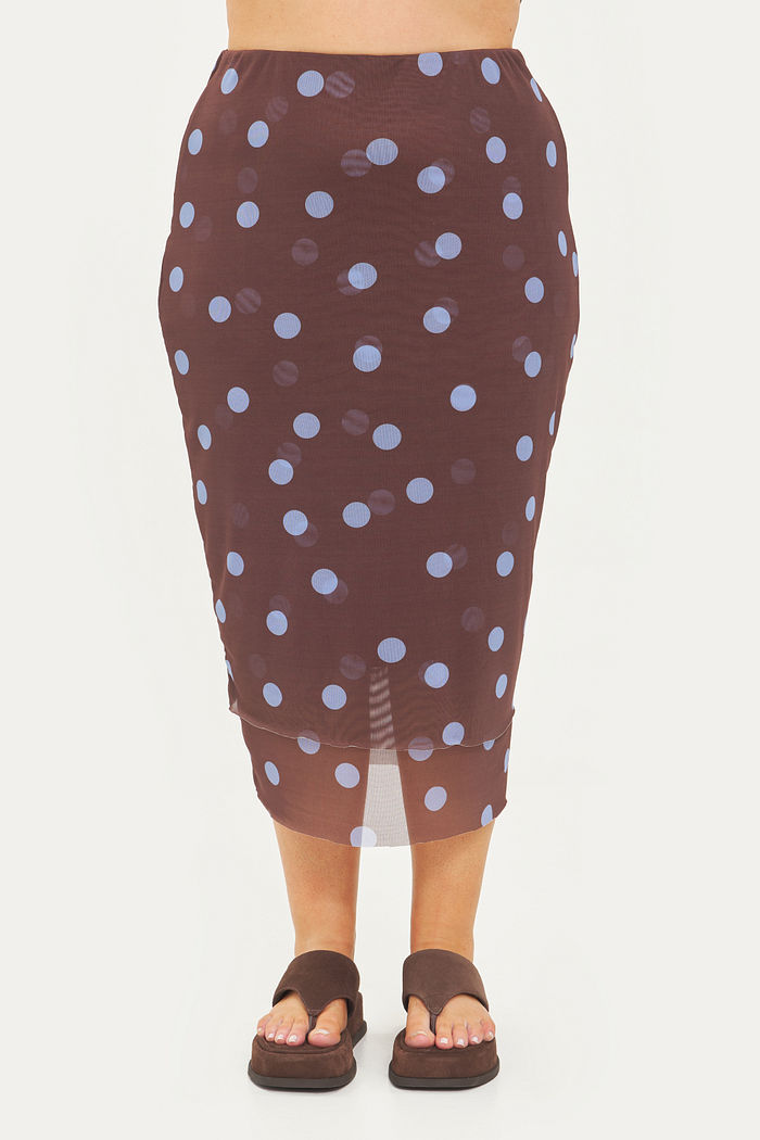 Saia Midi Tule Giulia Poá