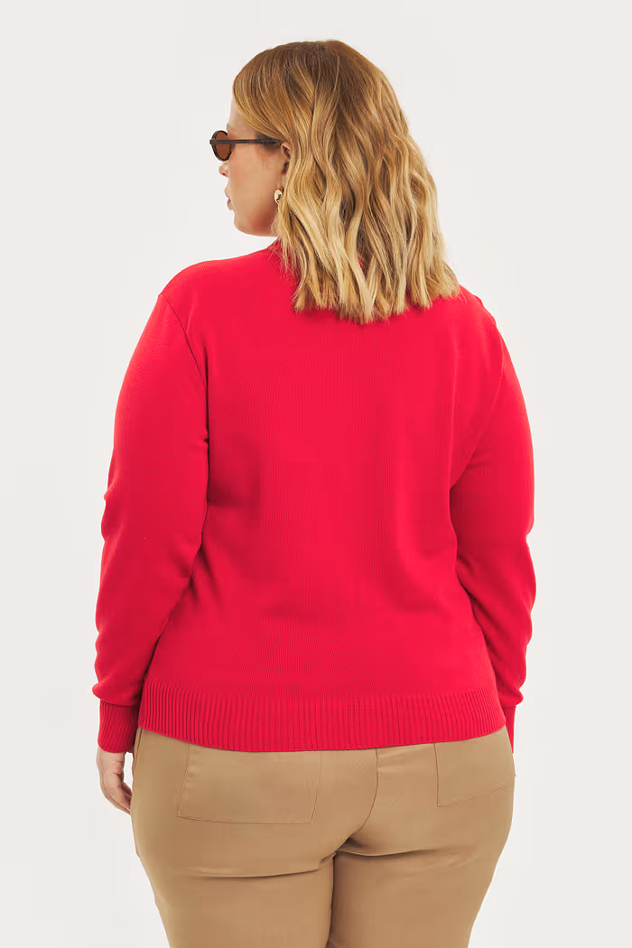 Blusa Manga Longa Tricô Alice  Vermelho