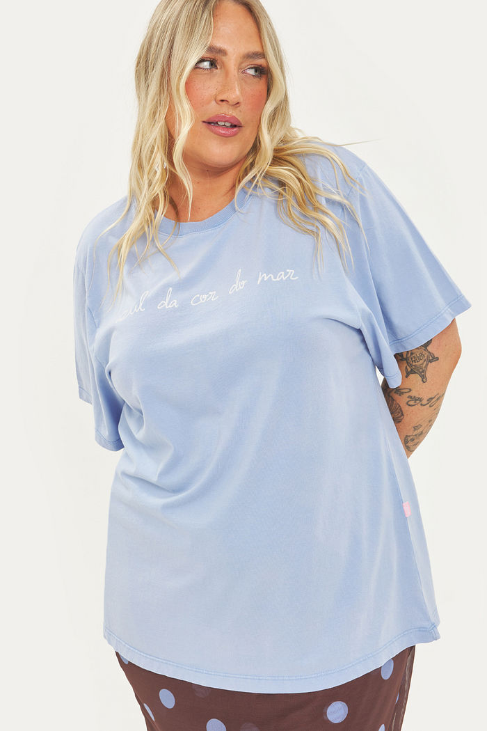 T-shirt Marmorizada Azul Do Mar Azul