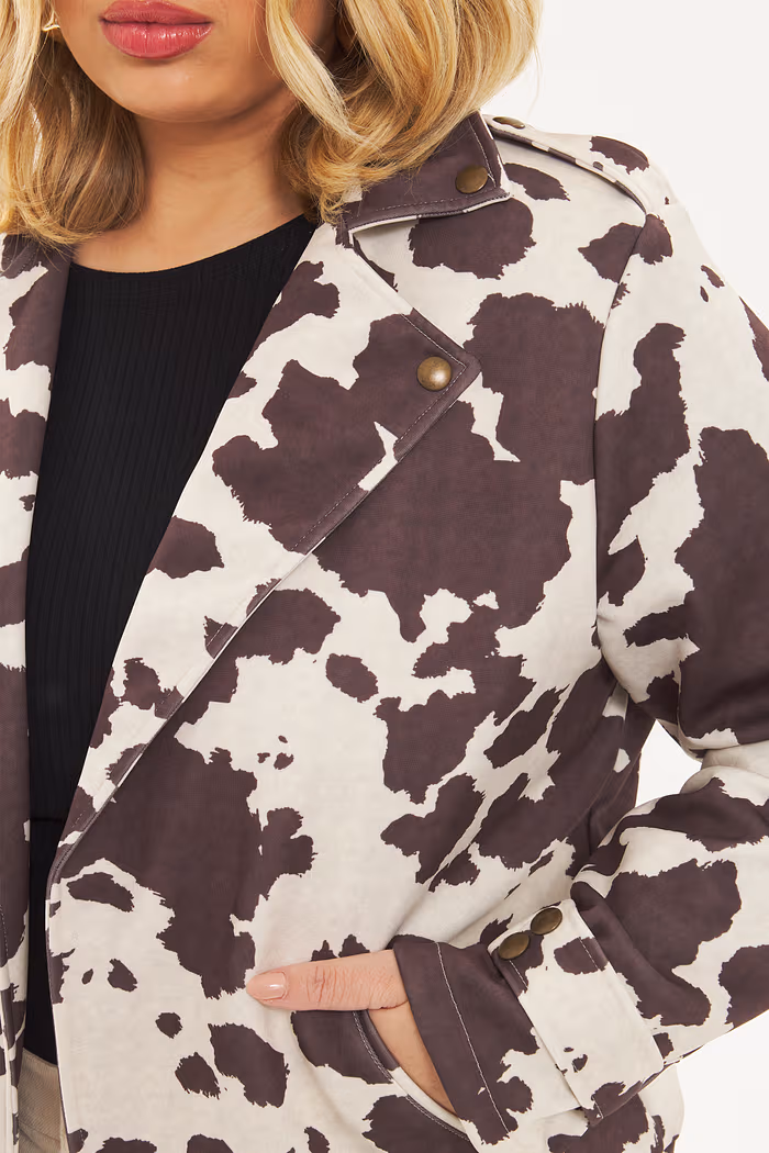 Jaqueta Suede Genebra Cow Print