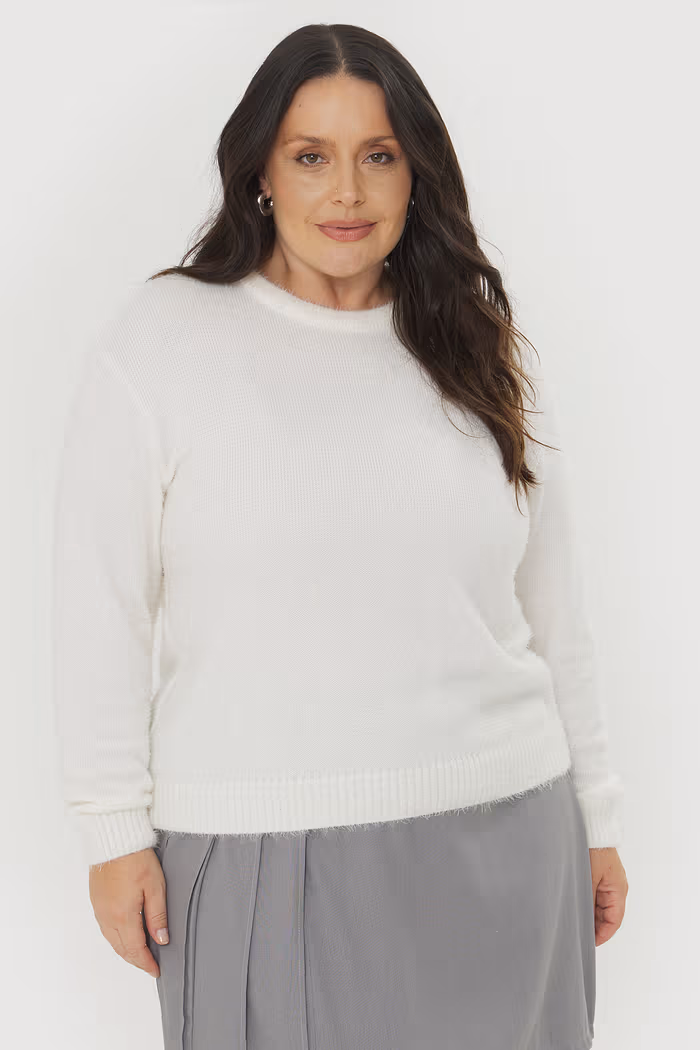 Suéter De Tricô Com Pelinhos Scarlet Off-White