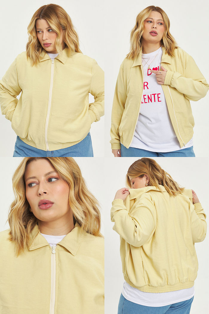 Jaqueta Bomber Soleil Amarelo Manteiga