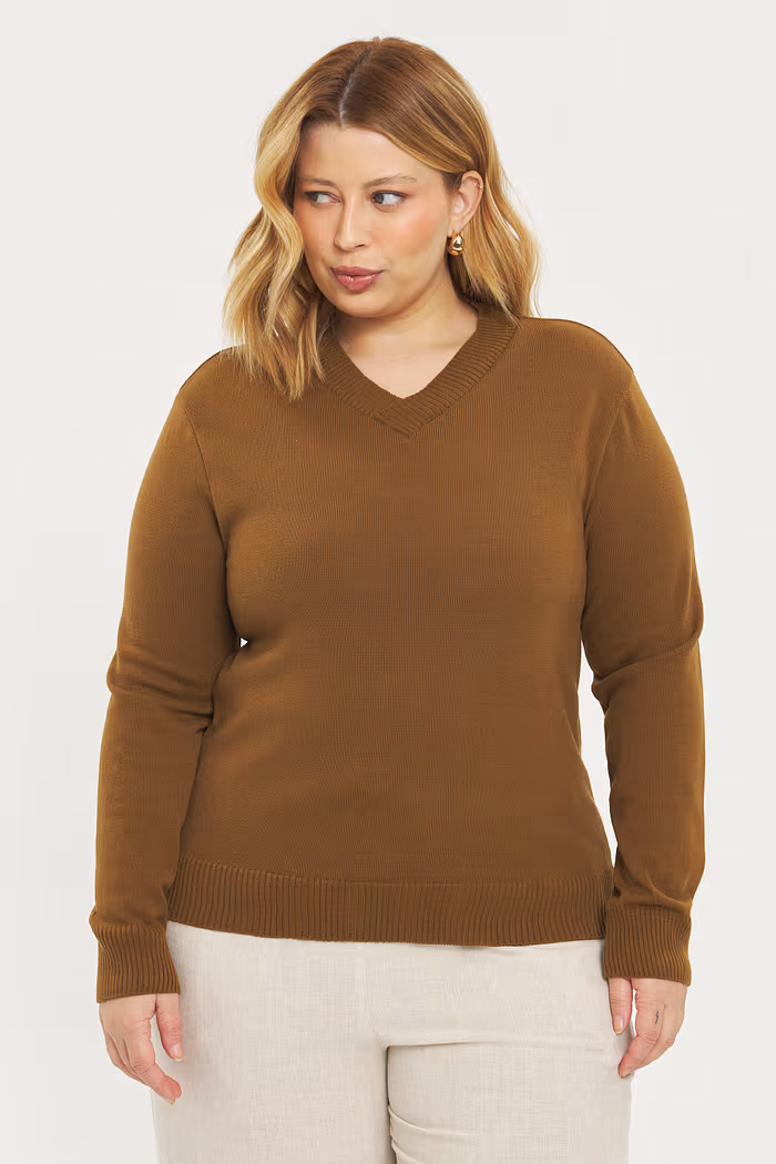 Blusa Manga Longa Tricô Alice Couro